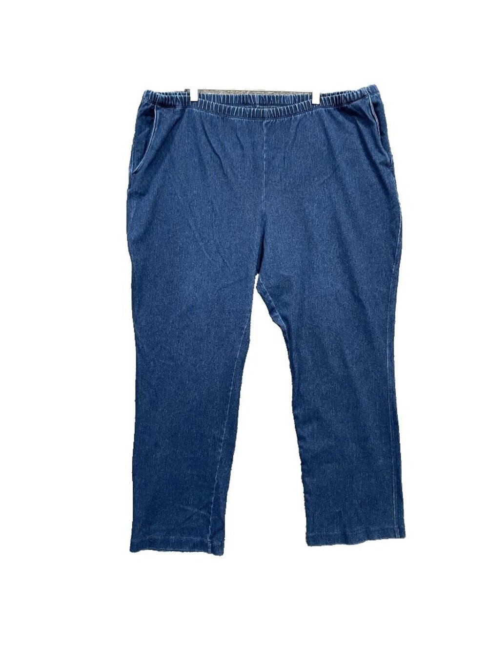 Lands End Sport Knit Straight Leg Jeans Womens Size 2X Stretchy Elastic Pull Up
